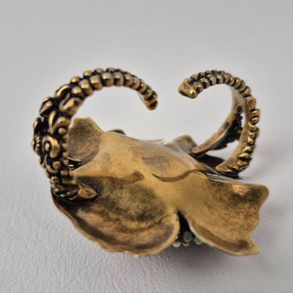 Gucci Enamel Flower Multi-Finger Cocktail Ring Size Medium - Picture 6 of 6